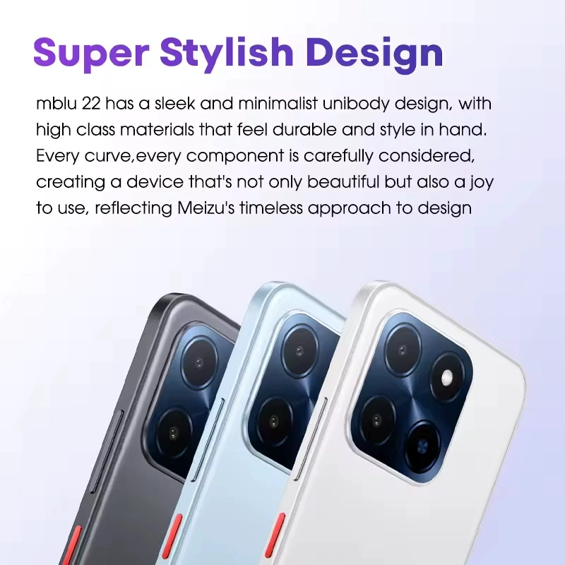 MEIZU smartphone Mblu 22, 6.79", 3/64GB, 5000mAh, μαύρο - Image 2