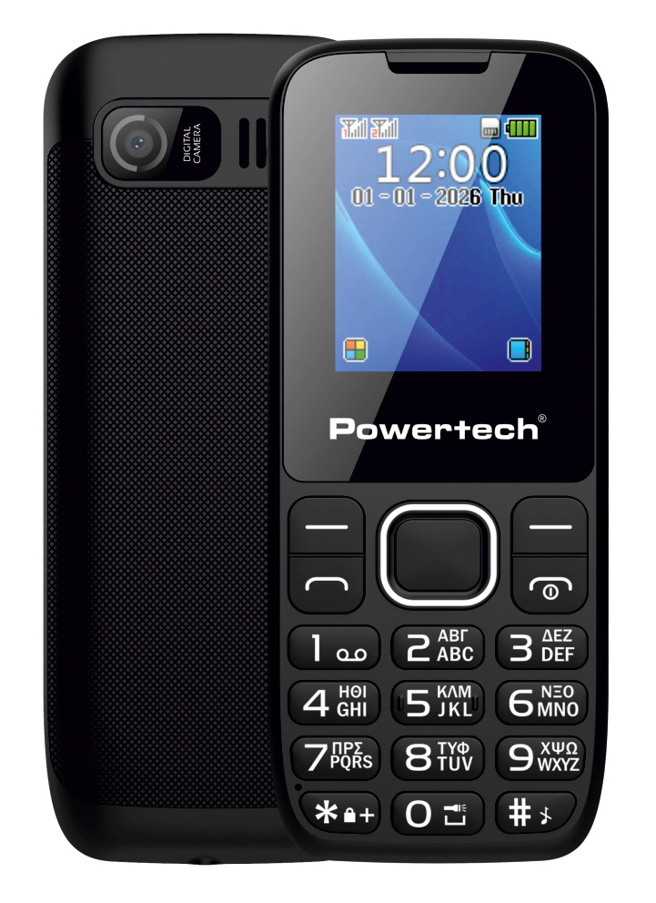 POWERTECH κινητό τηλέφωνο Milly Small III, 1.77", dual SIM, με κάμερα, μαύρο
