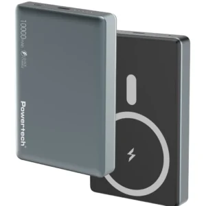 POWERTECH power bank PT-1377, 10000mah, magnetic wireless, 20W, γκρι